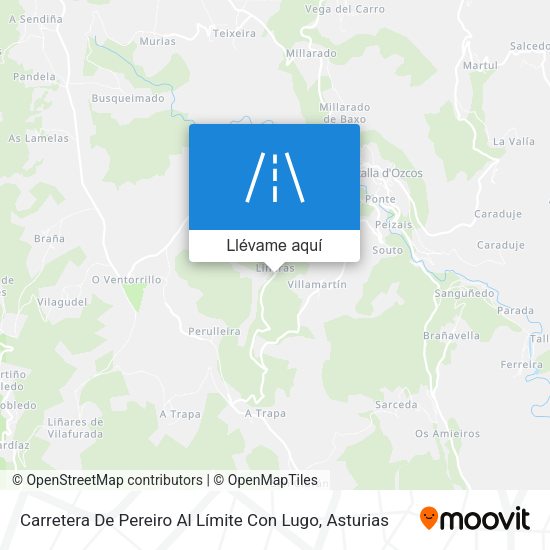 Mapa Carretera De Pereiro Al Límite Con Lugo