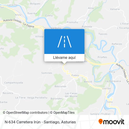 Mapa N-634 Carretera Irún - Santiago