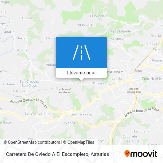 Mapa Carretera De Oviedo A El Escamplero