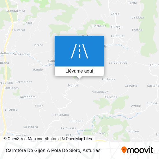 Mapa Carretera De Gijón A Pola De Siero