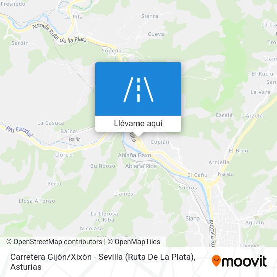 Mapa Carretera Gijón / Xixón - Sevilla (Ruta De La Plata)