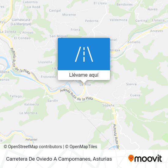 Mapa Carretera De Oviedo A Campomanes