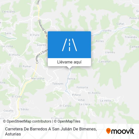 Mapa Carretera De Barredos A San Julián De Bimenes