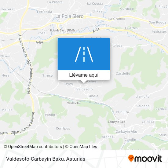 Mapa Valdesoto-Carbayín Baxu