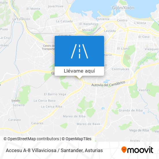 Mapa Accesu A-8 Villaviciosa / Santander