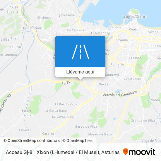 Mapa Accesu Gj-81 Xixón (L'Humedal / El Musel)
