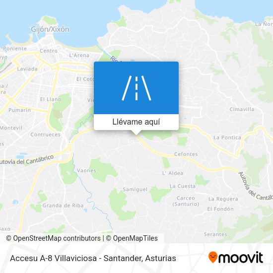 Mapa Accesu A-8 Villaviciosa - Santander