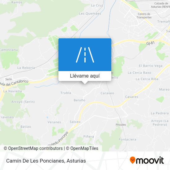 Mapa Camín De Les Poncianes