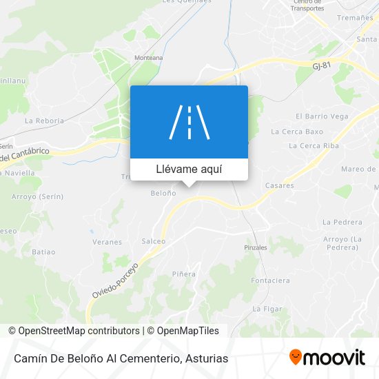 Mapa Camín De Beloño Al Cementerio