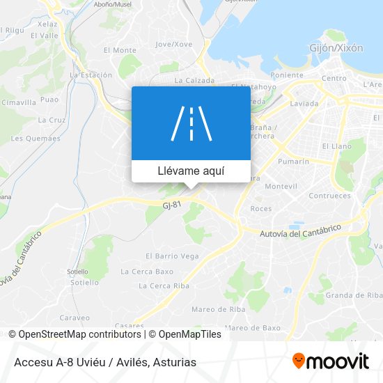 Mapa Accesu A-8 Uviéu / Avilés