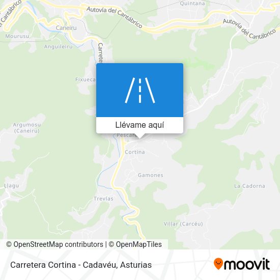 Mapa Carretera Cortina - Cadavéu