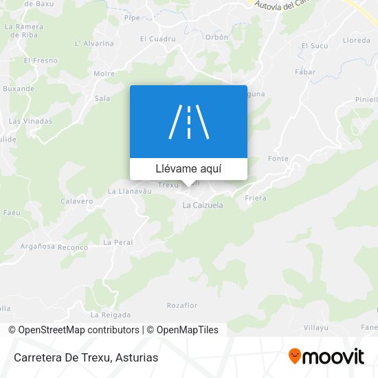Mapa Carretera De Trexu