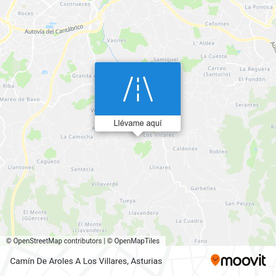 Mapa Camín De Aroles A Los Villares