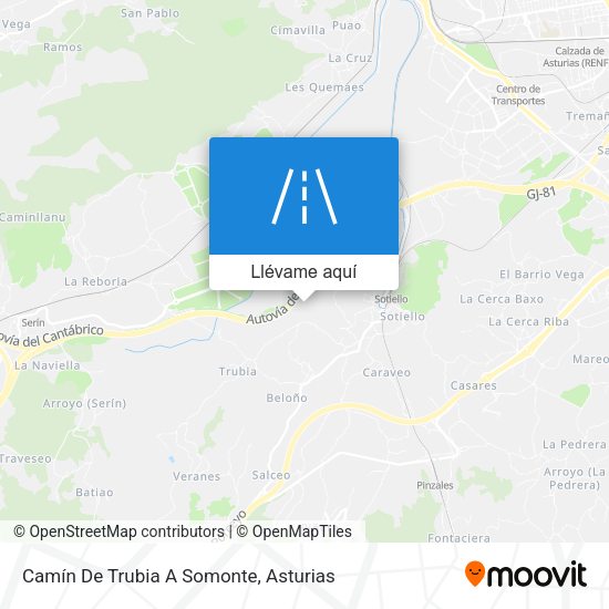 Mapa Camín De Trubia A Somonte