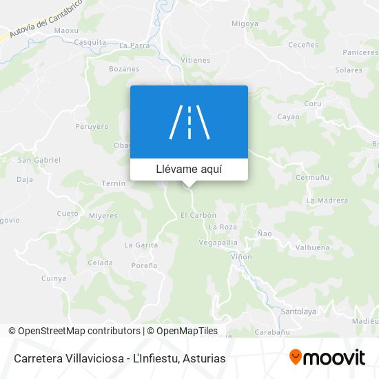 Mapa Carretera Villaviciosa - L'Infiestu