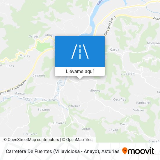 Mapa Carretera De Fuentes (Villaviciosa - Anayo)