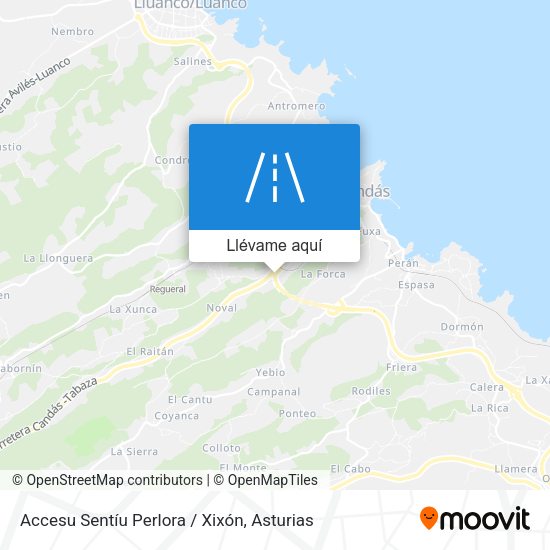 Mapa Accesu Sentíu Perlora / Xixón