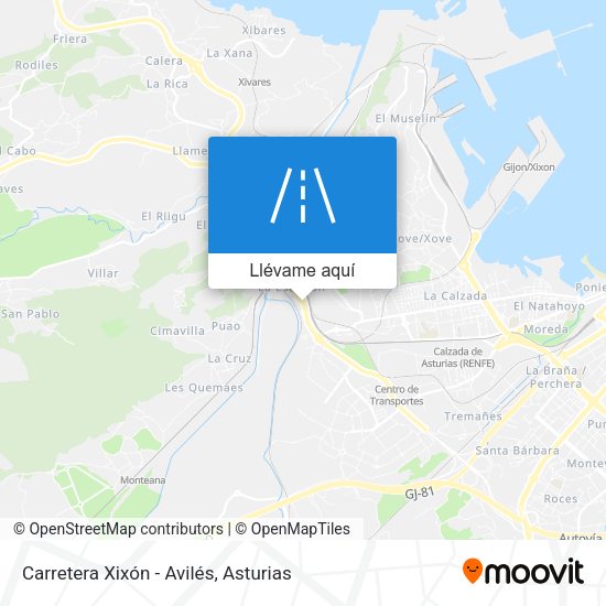 Mapa Carretera Xixón - Avilés