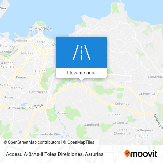 Mapa Accesu A-8 / As-Ii Toles Direiciones