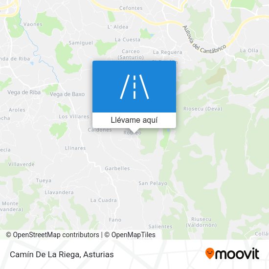 Mapa Camín De La Riega
