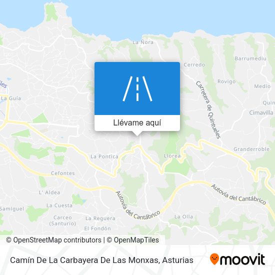 Mapa Camín De La Carbayera De Las Monxas