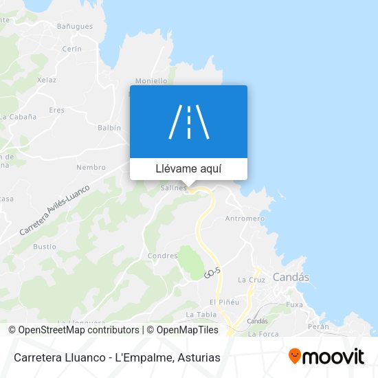 Mapa Carretera Lluanco - L'Empalme