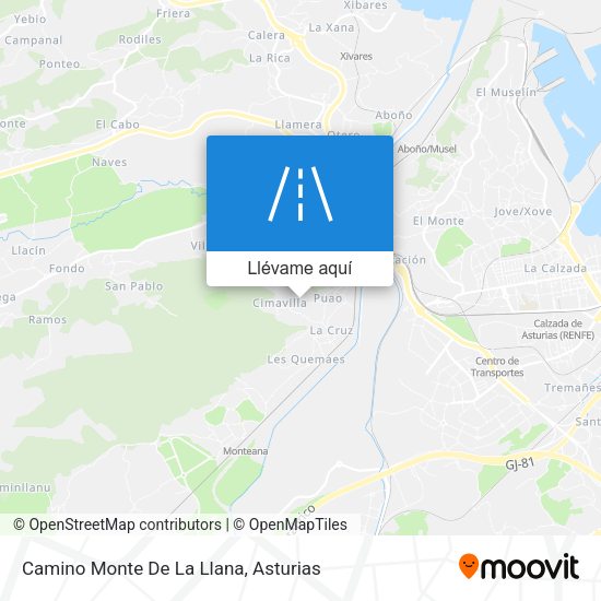 Mapa Camino Monte De La Llana