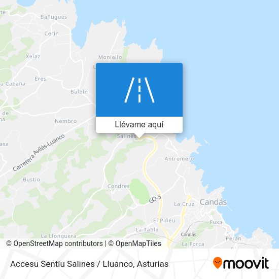 Mapa Accesu Sentíu Salines / Lluanco