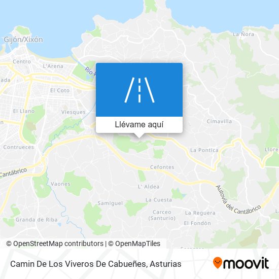 Mapa Camin De Los Viveros De Cabueñes