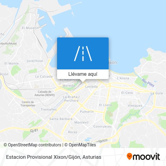 Mapa Estacion Provisional Xixon / Gijón