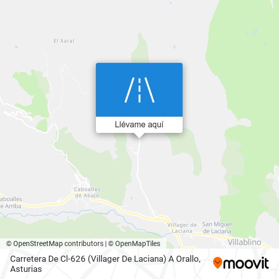 Mapa Carretera De Cl-626 (Villager De Laciana) A Orallo