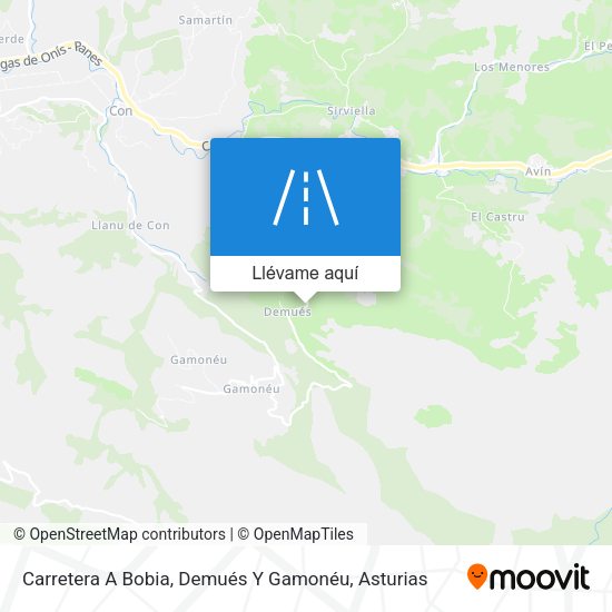 Mapa Carretera A Bobia, Demués Y Gamonéu