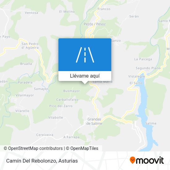 Mapa Camín Del Rebolonzo