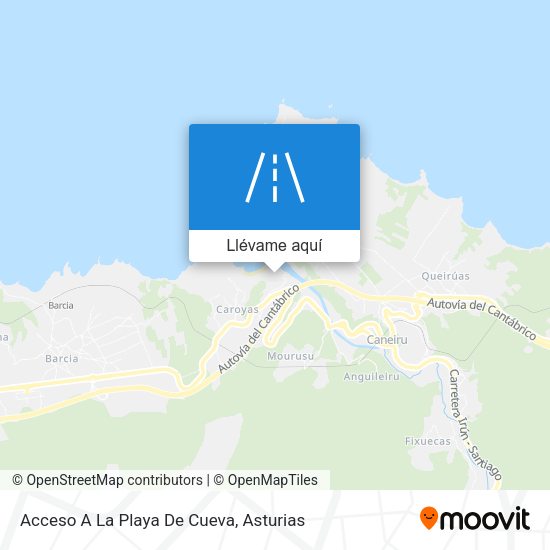 Mapa Acceso A La Playa De Cueva