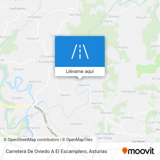 Mapa Carretera De Oviedo A El Escamplero