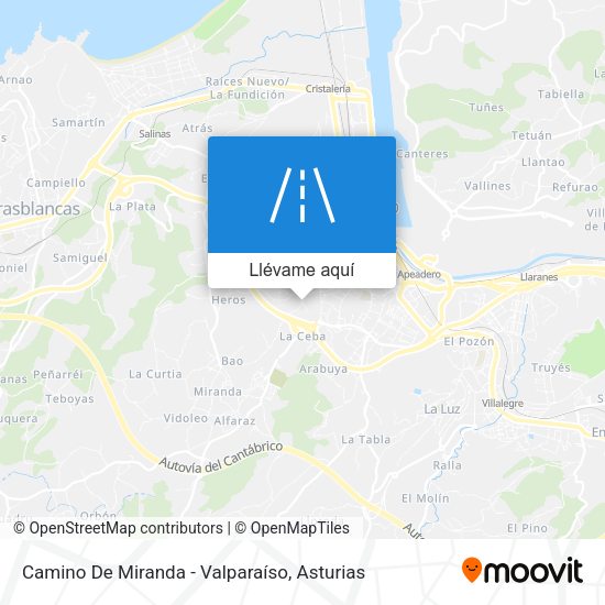 Mapa Camino De Miranda - Valparaíso