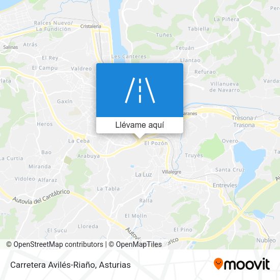 Mapa Carretera Avilés-Riaño