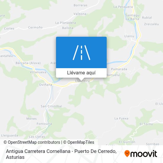 Mapa Antigua Carretera Cornellana - Puerto De Cerredo
