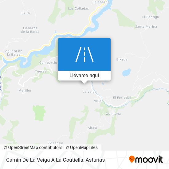 Mapa Camín De La Veiga A La Coutiella