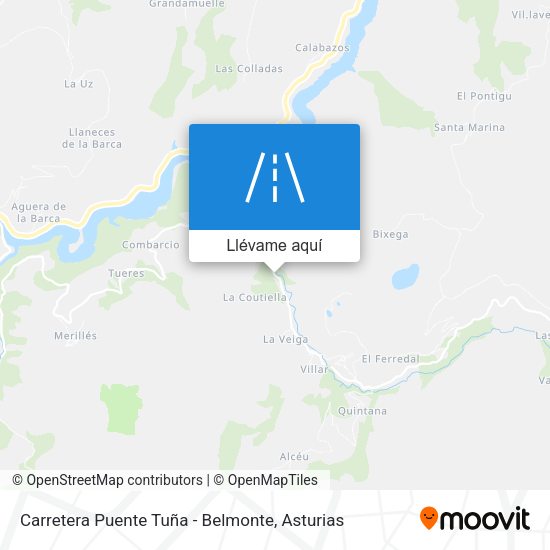 Mapa Carretera Puente Tuña - Belmonte