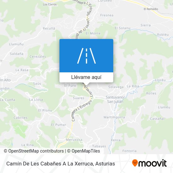Mapa Camín De Les Cabañes A La Xerruca