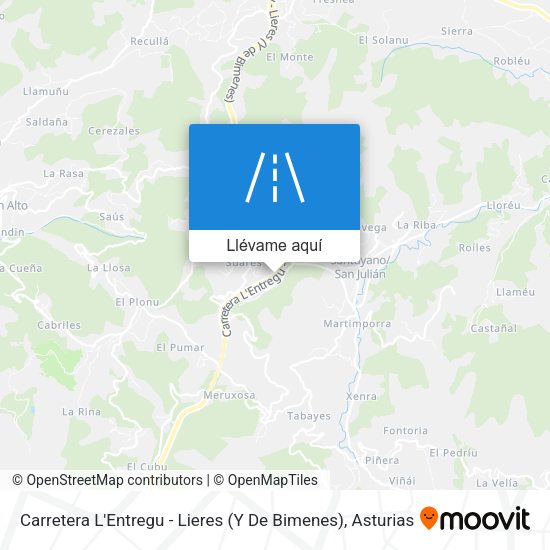 Mapa Carretera L'Entregu - Lieres (Y De Bimenes)