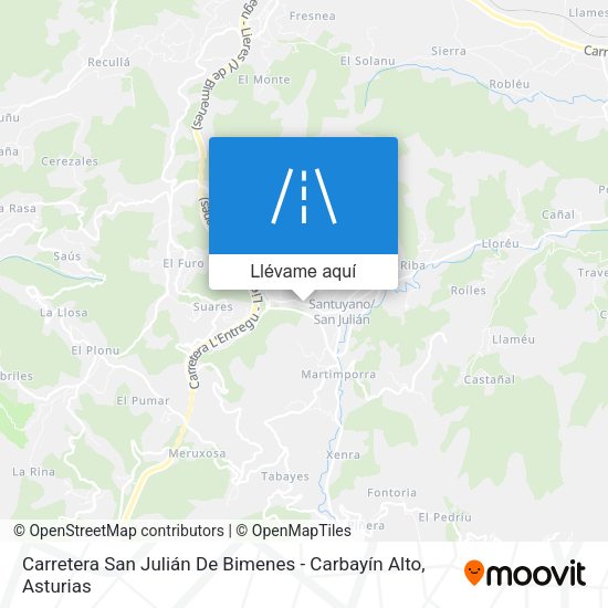 Mapa Carretera San Julián De Bimenes - Carbayín Alto