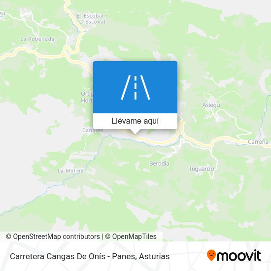 Mapa Carretera Cangas De Onís - Panes