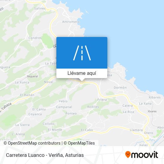 Mapa Carretera Luanco - Veriña