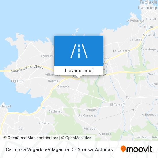 Mapa Carretera Vegadeo-Vilagarcía De Arousa