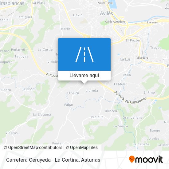 Mapa Carretera Ceruyeda - La Cortina