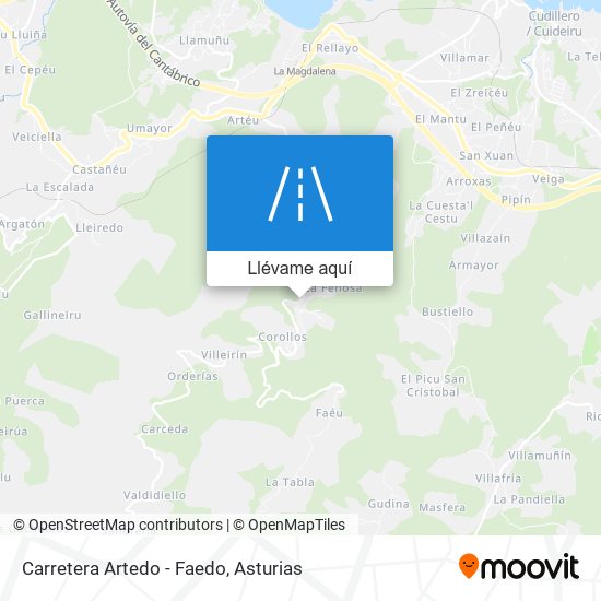 Mapa Carretera Artedo - Faedo