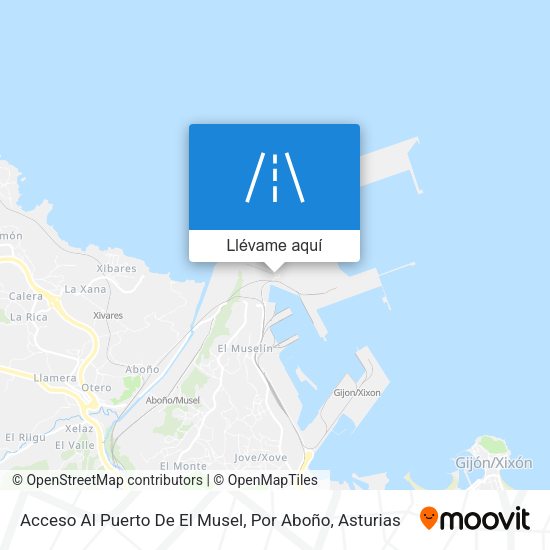 Mapa Acceso Al Puerto De El Musel, Por Aboño