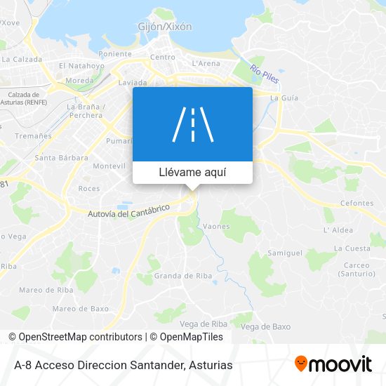 Mapa A-8 Acceso Direccion Santander